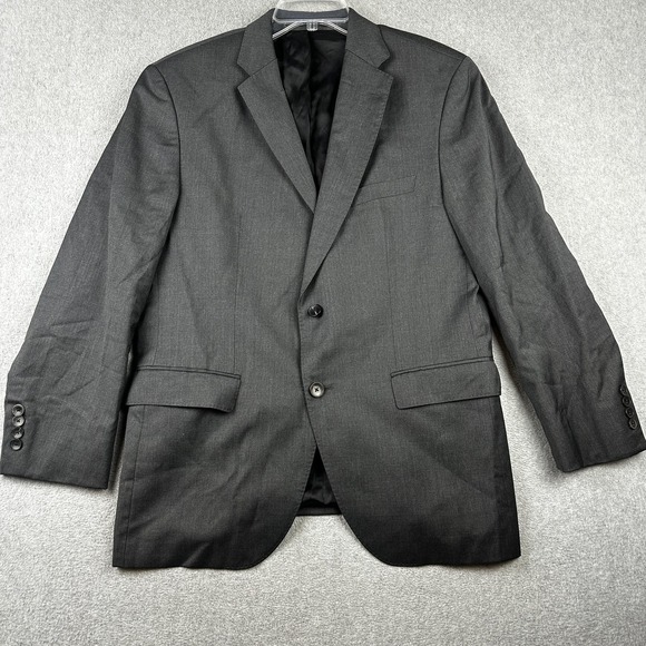 Hugo Boss Blazer Mens 42R Gray Regular Fit Wool Sport Coat Jacket Suit Elegant - Picture 1 of 15